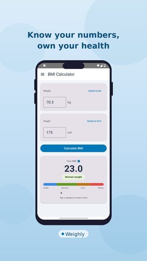 Weighly BMI calculator